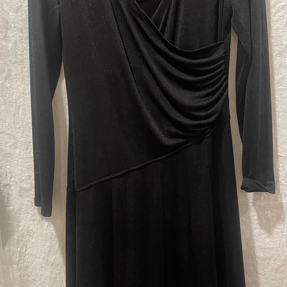 Nic+zoe size xs black stretchy faux wrap dress (1.8)